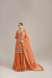 Akbar Aslam Afsana Embroidered Organza Unstitched 3Pc Suit - BEGUM BANO