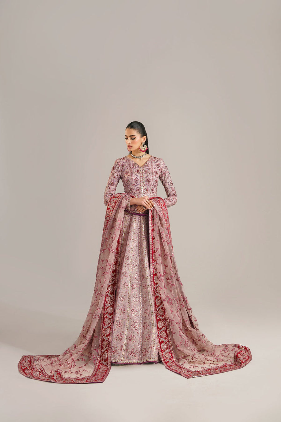 Akbar Aslam Afsana Embroidered Organza Unstitched 3Pc Suit - FARIDA