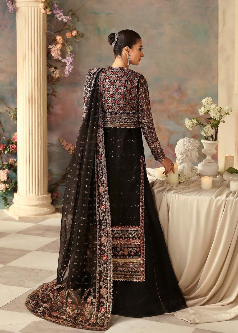 Akbar Aslam Aleia Embroidered Organza Unstitched 3Pc Suit - EBENE