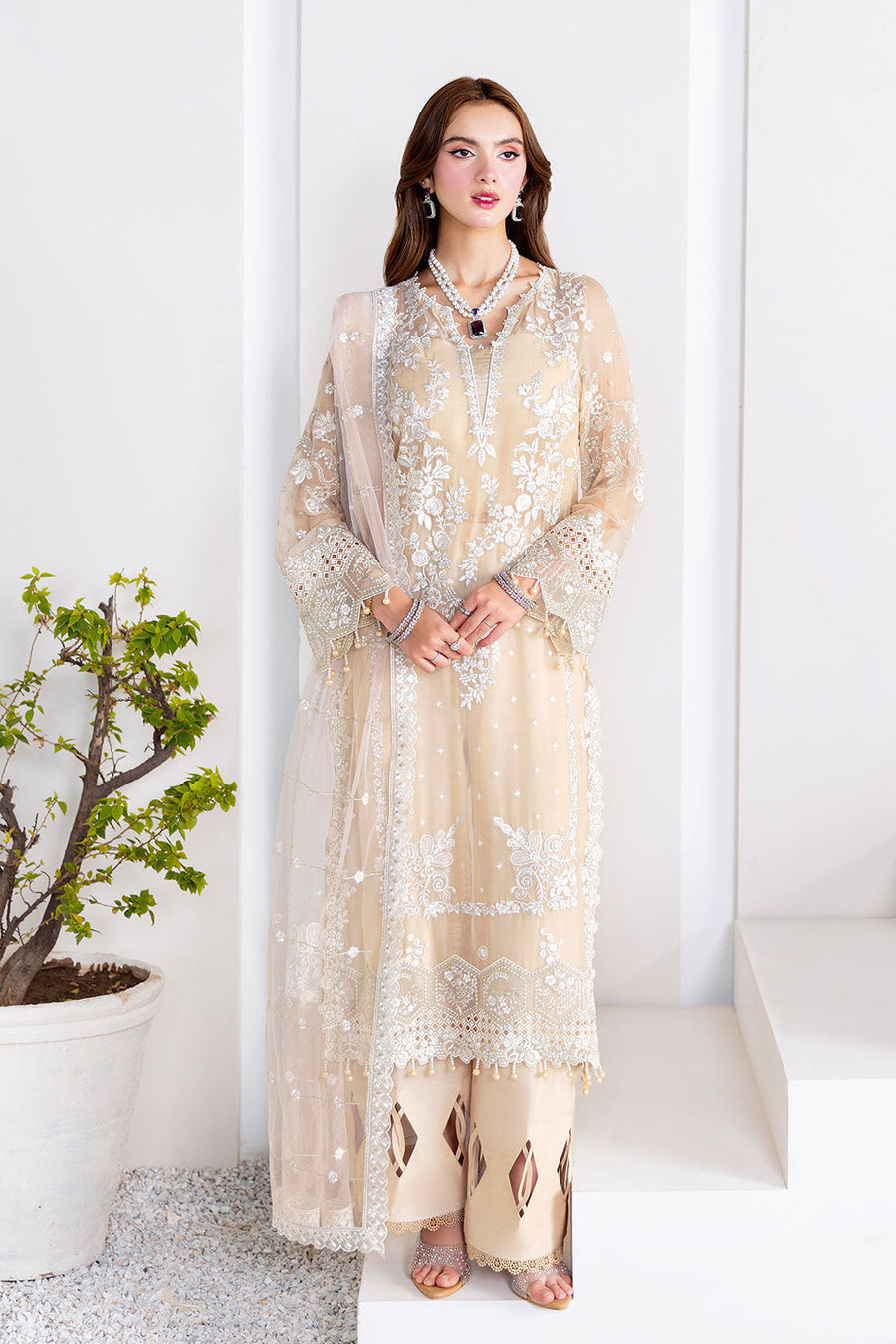 Ramsha Arzoo Embroidered Luxury Chiffon Unstitched 3Pc Suit U-201