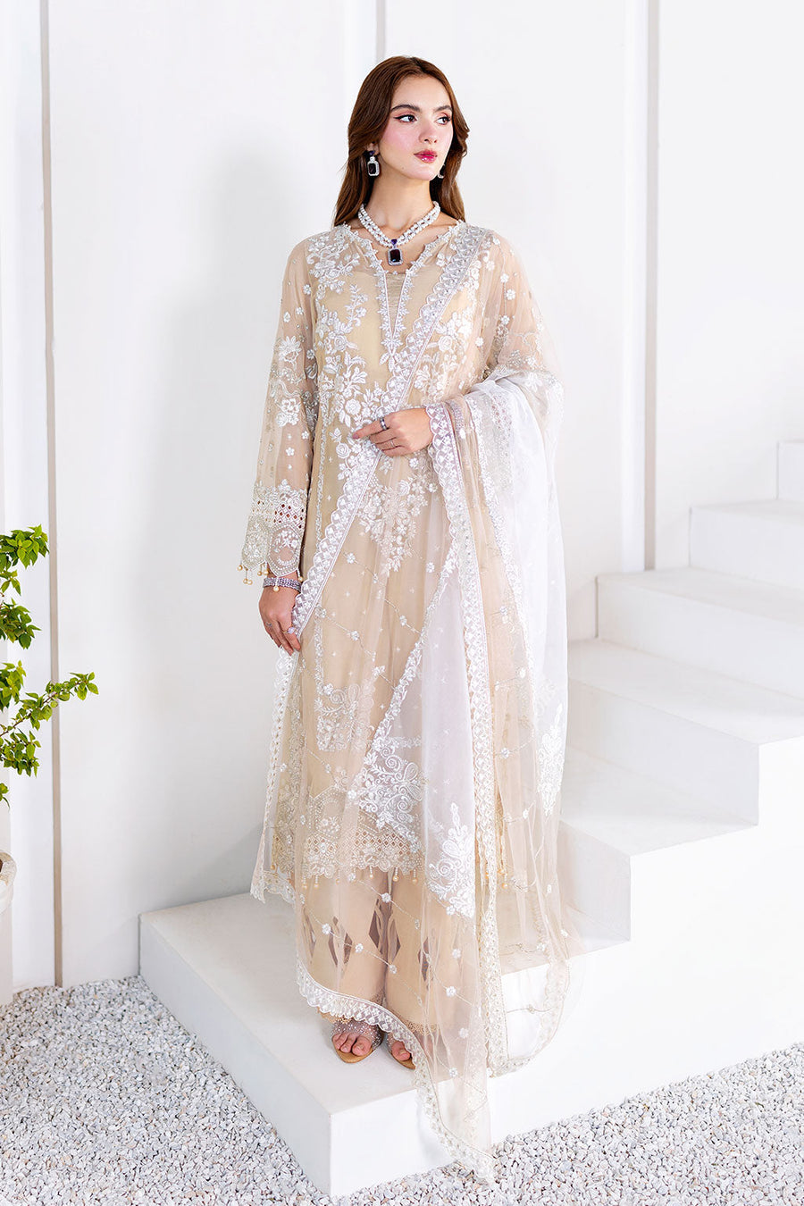 Ramsha Arzoo Embroidered Luxury Chiffon Unstitched 3Pc Suit U-201