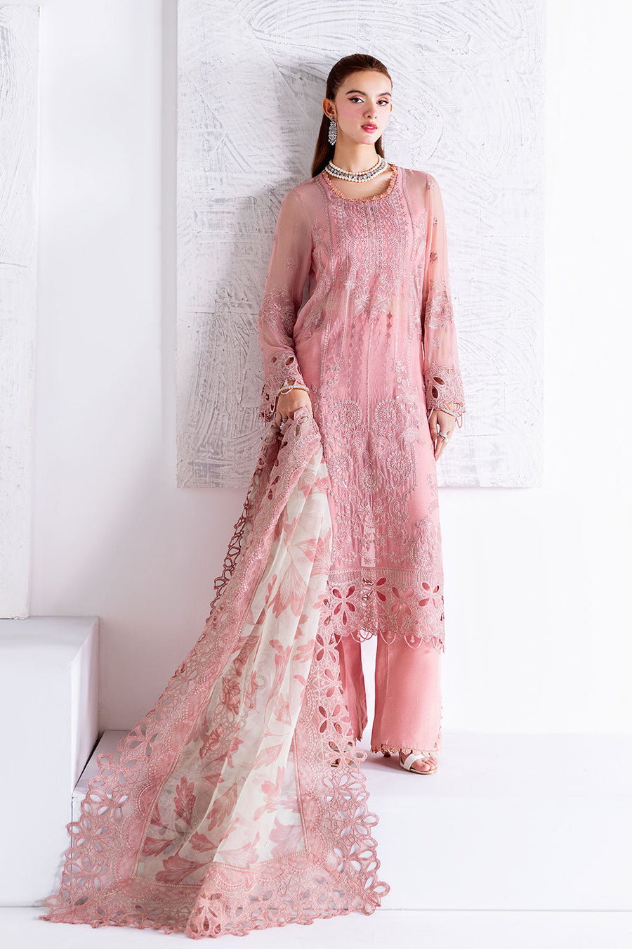 Ramsha Arzoo Embroidered Luxury Chiffon Unstitched 3Pc Suit U-203