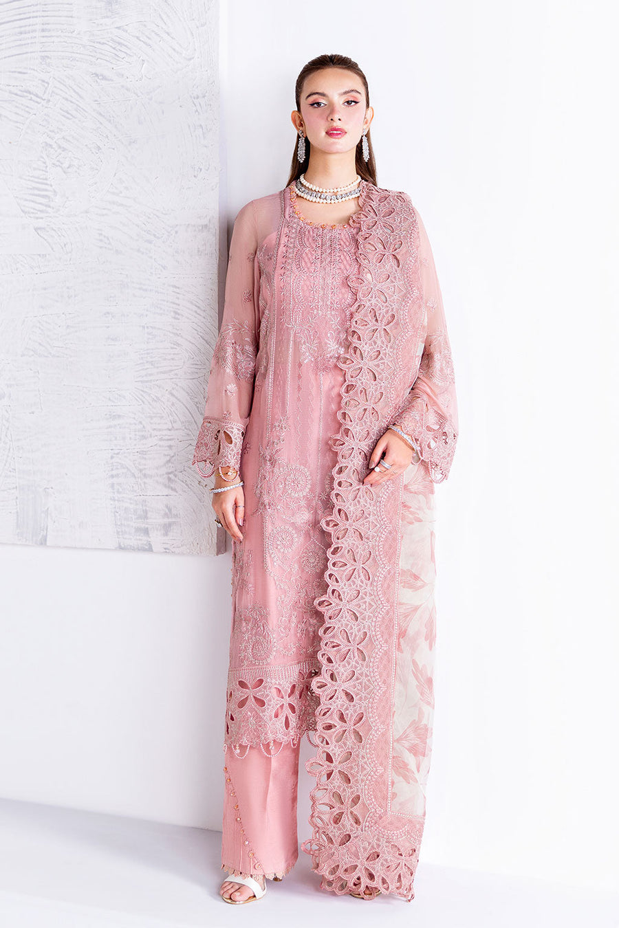 Ramsha Arzoo Embroidered Luxury Chiffon Unstitched 3Pc Suit U-203