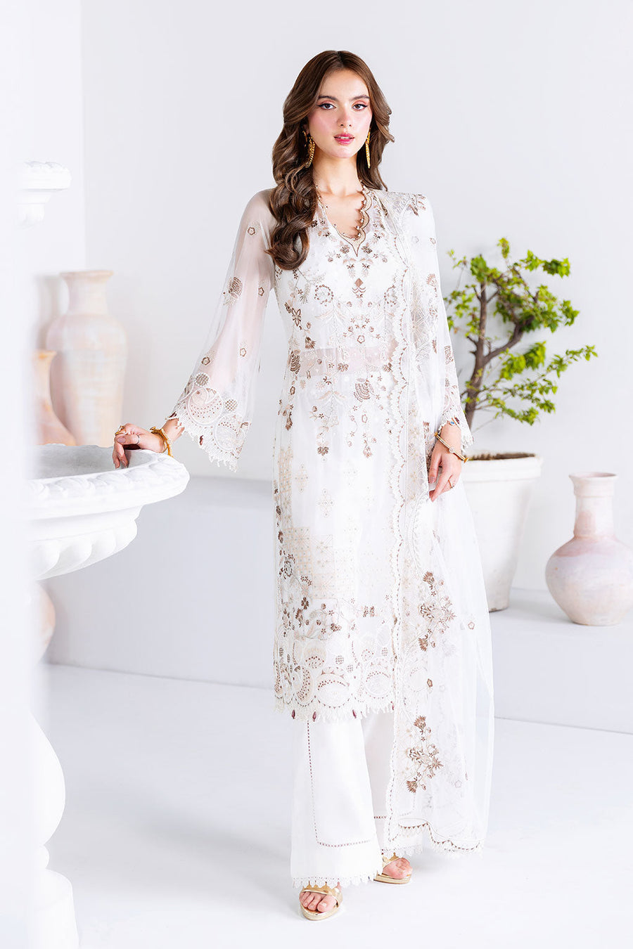 Ramsha Arzoo Embroidered Luxury Chiffon Unstitched 3Pc Suit U-205