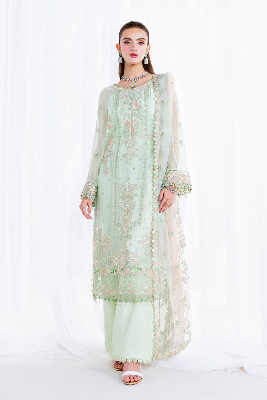 Ramsha Arzoo Embroidered Luxury Chiffon Unstitched 3Pc Suit U-207
