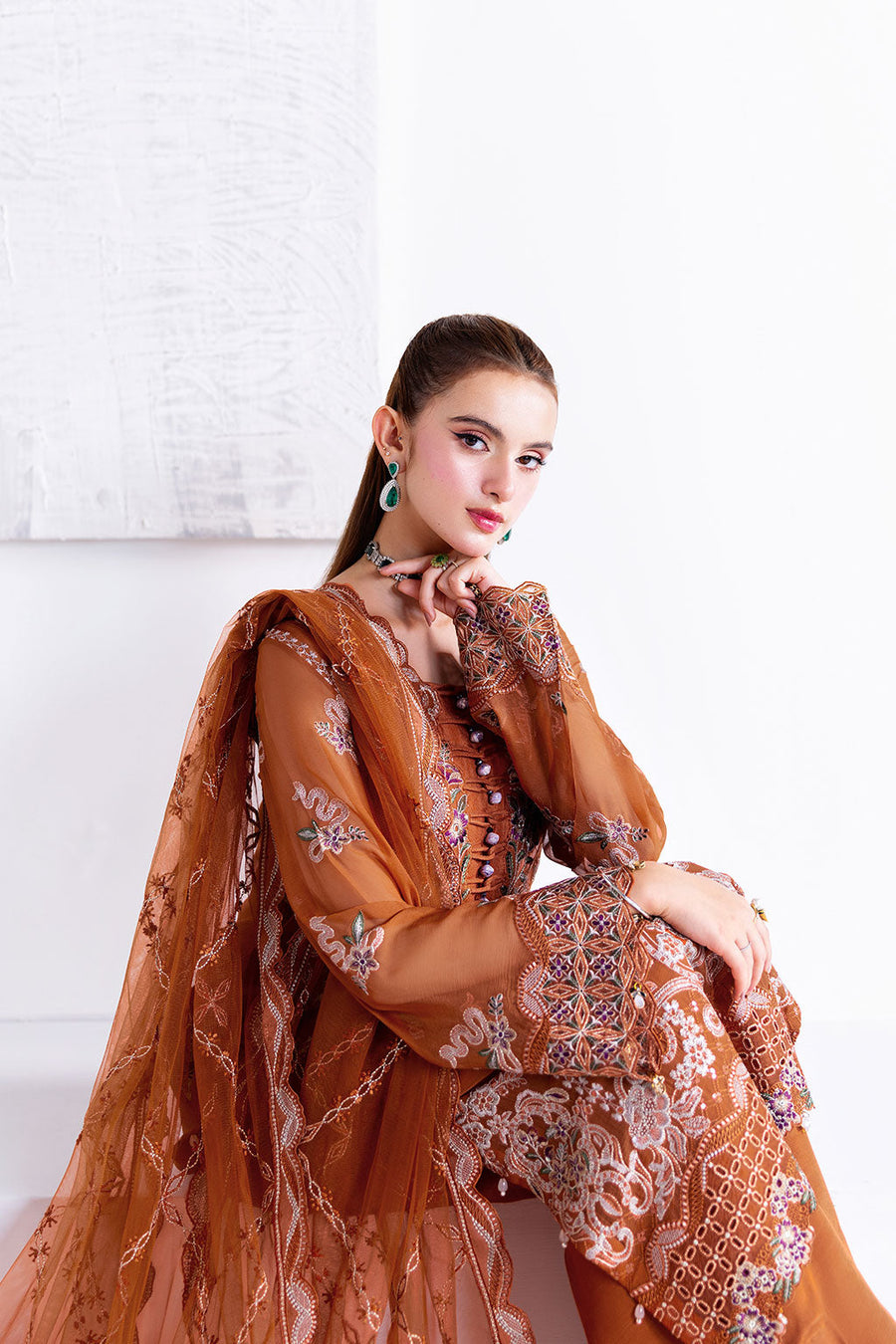 Ramsha Arzoo Embroidered Luxury Chiffon Unstitched 3Pc Suit U-208