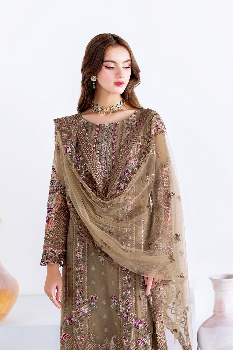 Ramsha Arzoo Embroidered Luxury Chiffon Unstitched 3Pc Suit U-210