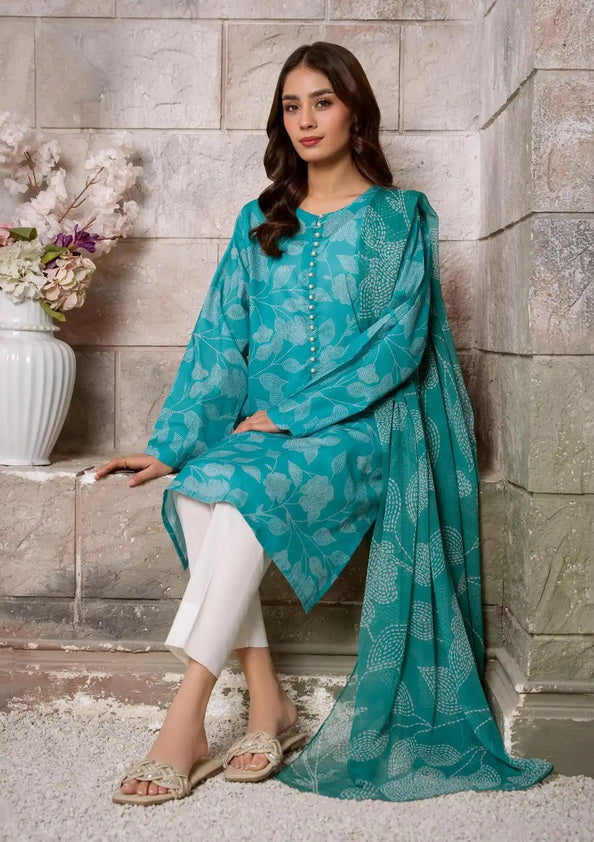 Limelight Summer Unstitched Printed Lawn 2Pc Suit U3378 Blue