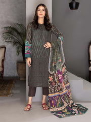 LimeLight Summer Unstitched Printed Lawn 2 Piece Suit U2376 Brown