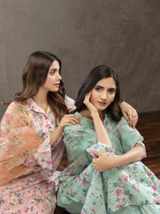 LimeLight Summer Unstitched Printed Lawn 3 Piece Suit U2452 Aqua