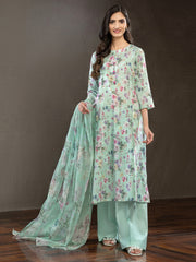 LimeLight Summer Unstitched Printed Lawn 3 Piece Suit U2452 Aqua