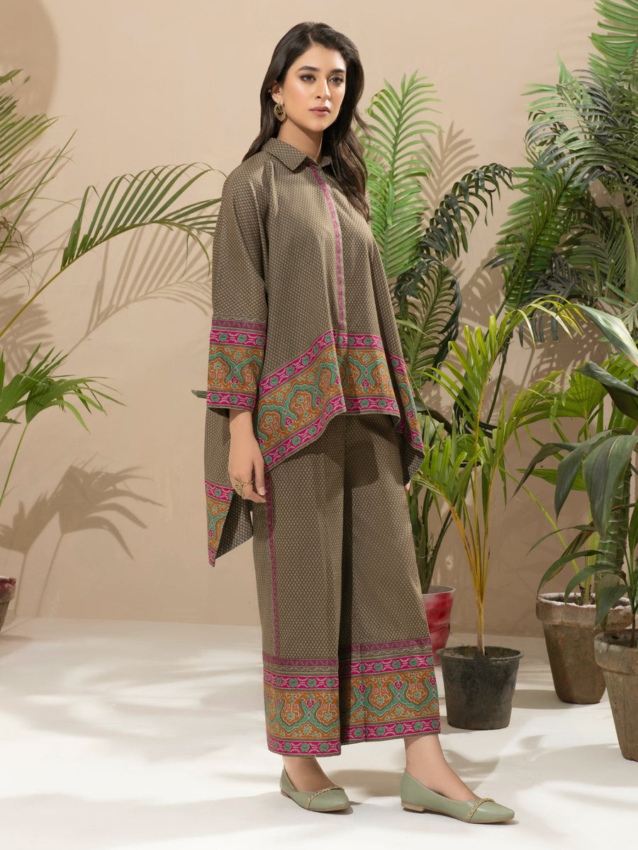 Limelight Winter Unstitched Printed Khaddar Single Shirt U2494 Army Green
