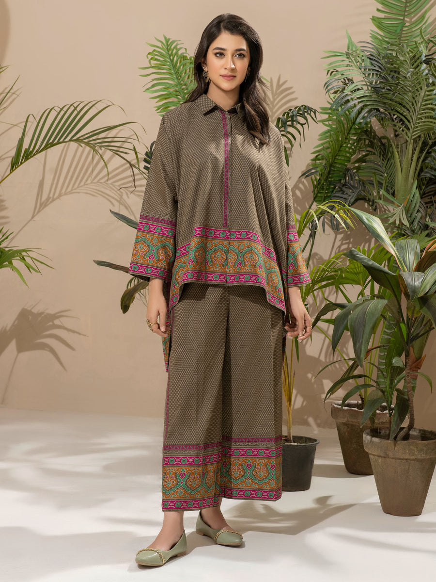 Limelight Winter Unstitched Printed Khaddar Single Shirt U2494 Army Green