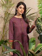 Limelight Winter Unstitched Printed Khaddar Single Shirt U2494 Plum