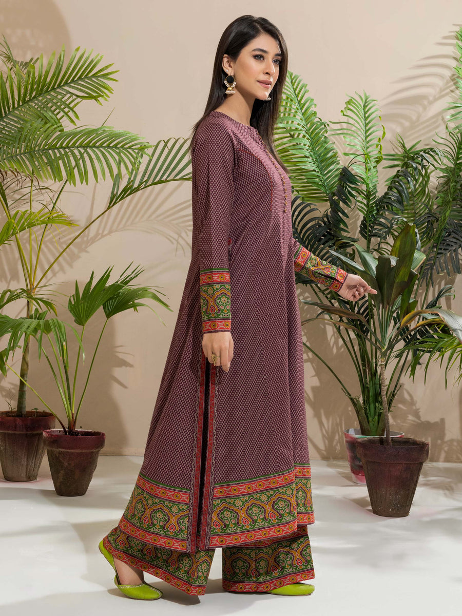 Limelight Winter Unstitched Printed Khaddar Single Shirt U2494 Plum