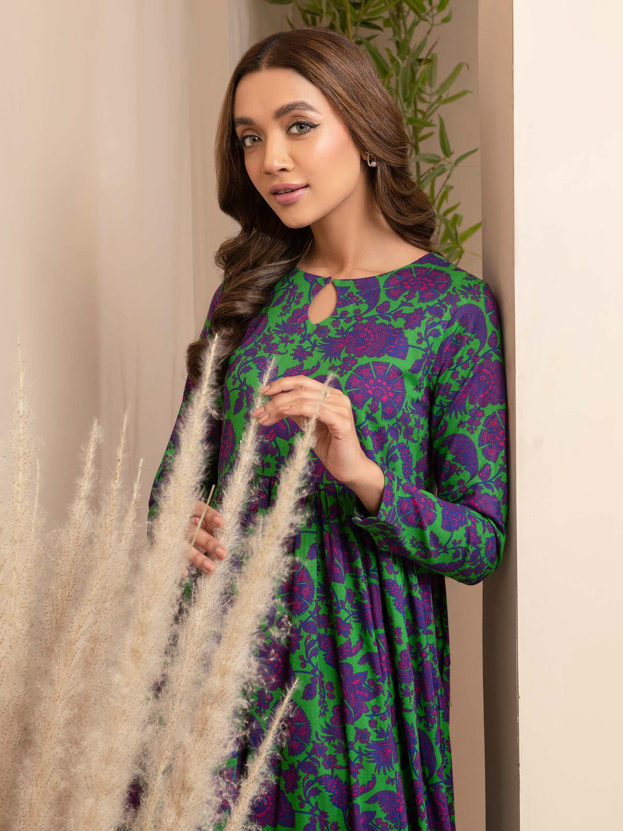Limelight Winter Unstitched Printed Khaddar Single Shirt U2498 Green