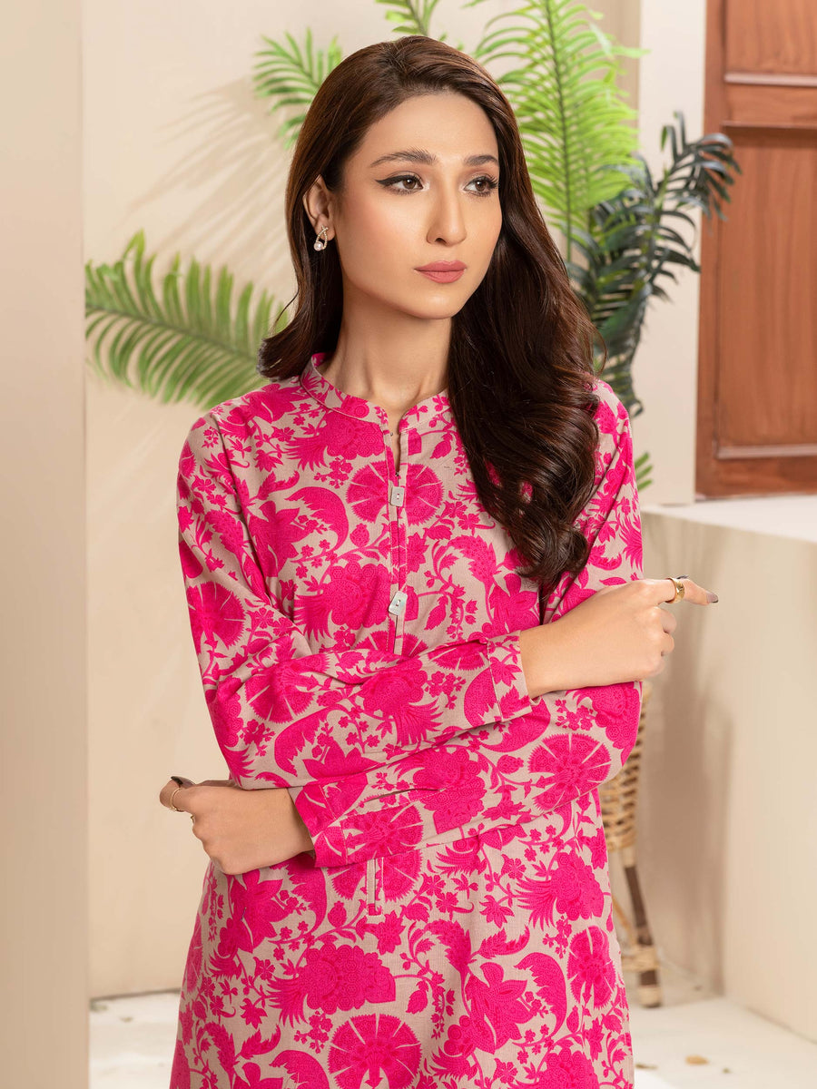 Limelight Winter Unstitched Printed Khaddar Single Shirt U2498 Grey