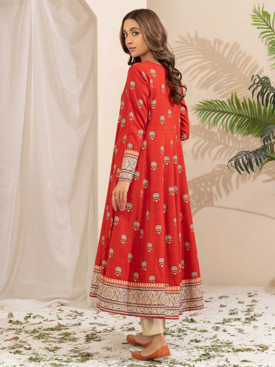 Limelight Winter Unstitched Printed Khaddar Single Shirt U2516 Red
