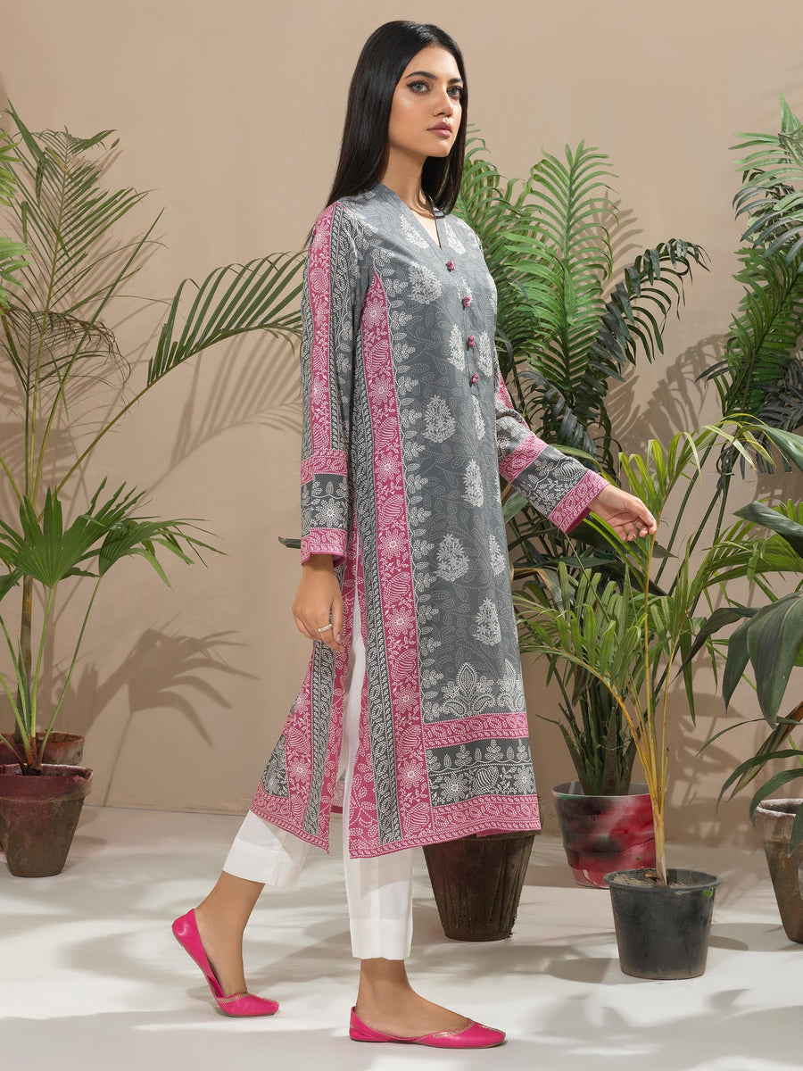 Limelight Winter Unstitched Printed Linen Single Shirt U2527 Grey