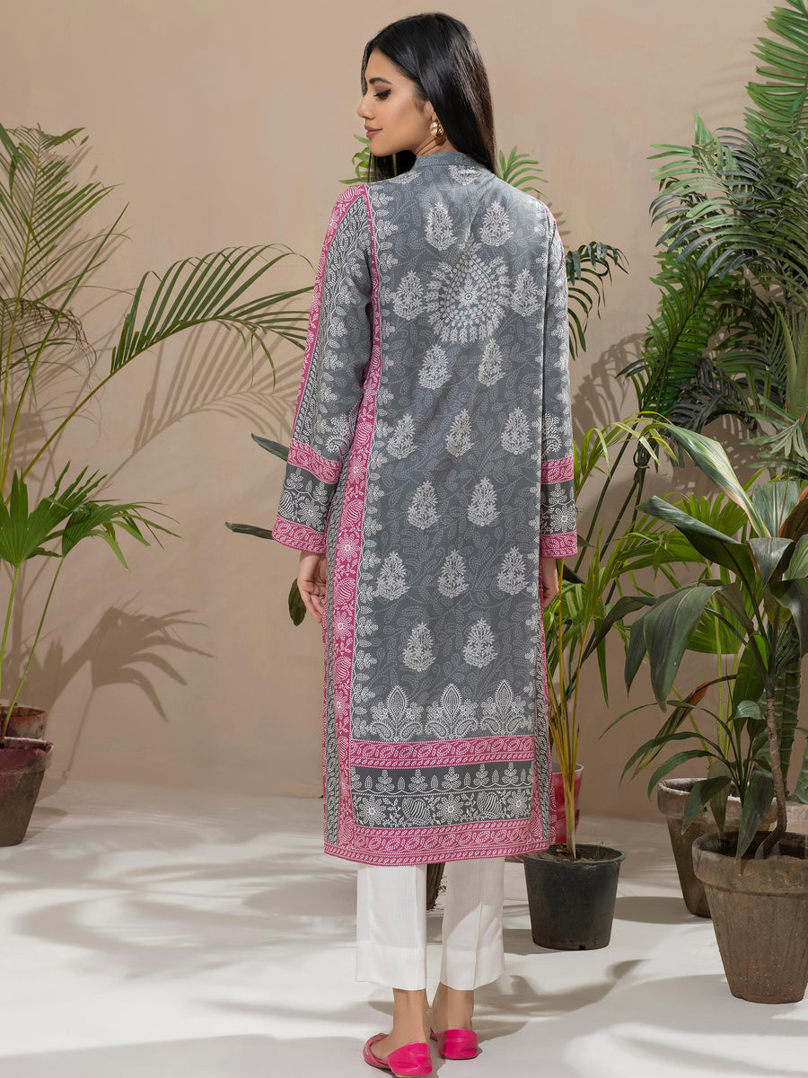 Limelight Winter Unstitched Printed Linen Single Shirt U2527 Grey
