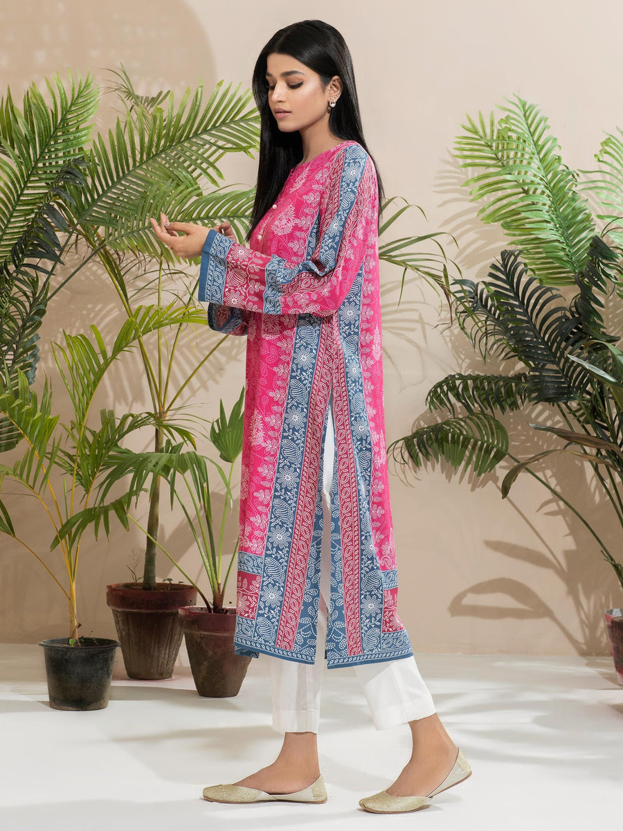 Limelight Winter Unstitched Printed Linen Single Shirt U2527 Pink