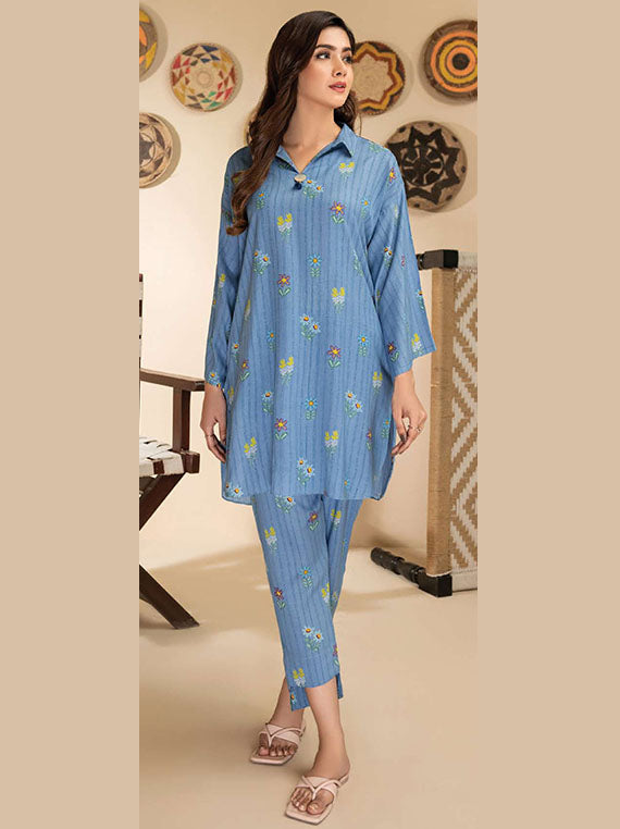LimeLight Summer Unstitched Printed Lawn 1 Piece Shirt U2543 Blue