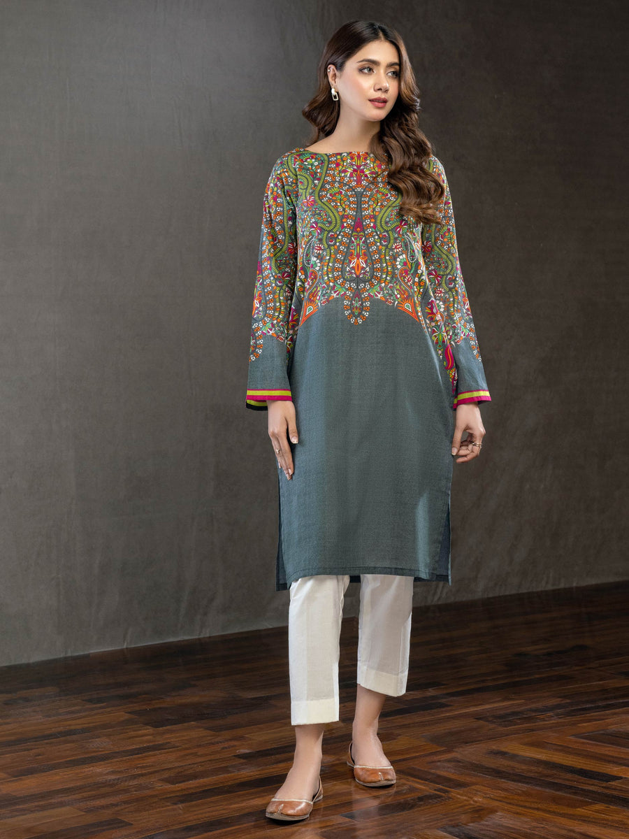 LimeLight Summer Unstitched Printed Lawn 1 Piece Shirt U2550 Grey