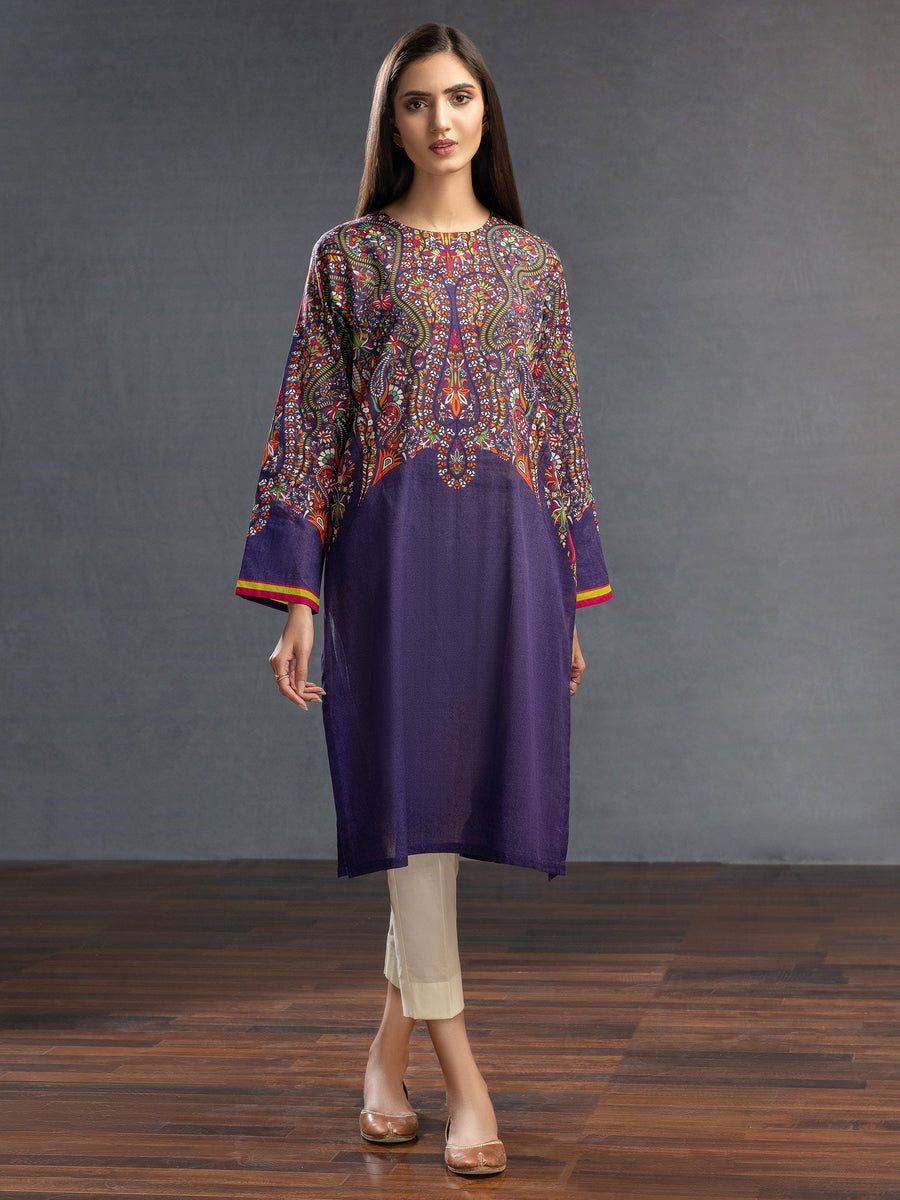 LimeLight Summer Unstitched Printed Lawn 1 Piece Shirt U2550 Purple