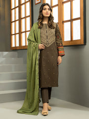 Limelight Winter Unstitched Printed Khaddar 3Pc Suit U2559 Brown