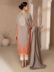 Limelight Winter Unstitched Printed Khaddar 2Pc Suit U2564 Grey