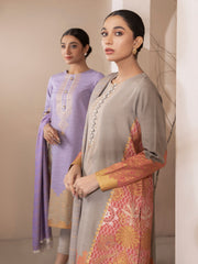 Limelight Winter Unstitched Printed Khaddar 2Pc Suit U2564 Grey