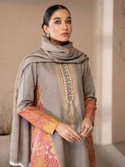 Limelight Winter Unstitched Printed Khaddar 2Pc Suit U2564 Grey
