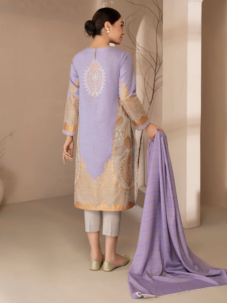 Limelight Winter Unstitched Printed Khaddar 2Pc Suit U2564 Lilac