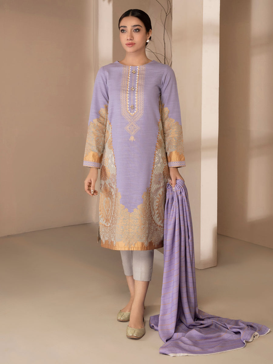 Limelight Winter Unstitched Printed Khaddar 2Pc Suit U2564 Lilac