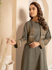 Limelight Winter Unstitched Printed Khaddar 2Pc Suit U2570 Army Green