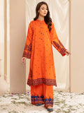 Limelight Winter Unstitched Printed Khaddar 2Pc Suit U2570 Orange