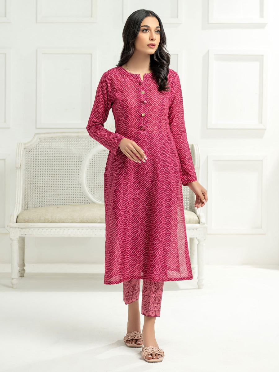 LimeLight Vol-03 Summer Unstitched Printed Lawn 2Pc Suit U2574 Red