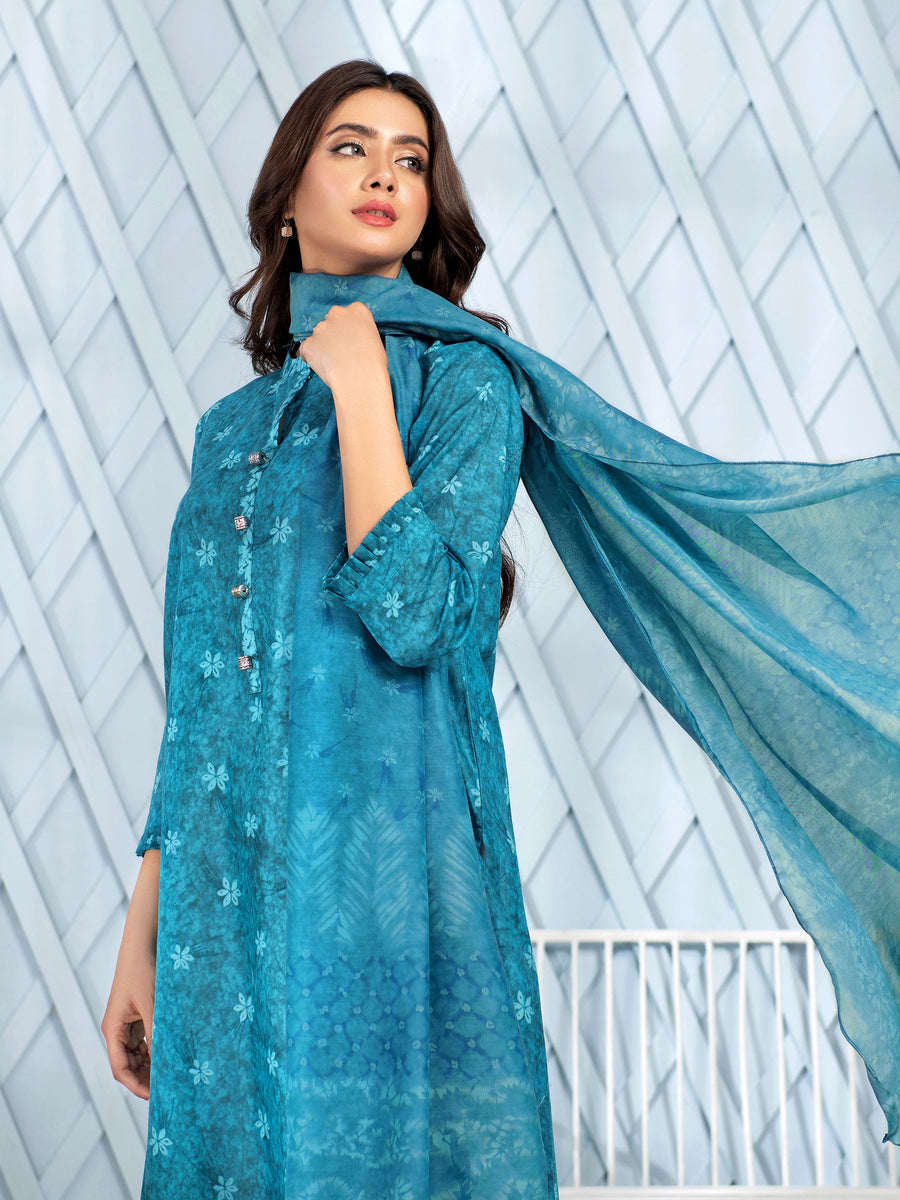 LimeLight Summer Unstitched Printed Lawn 2 Piece Suit U2583 Ferozi