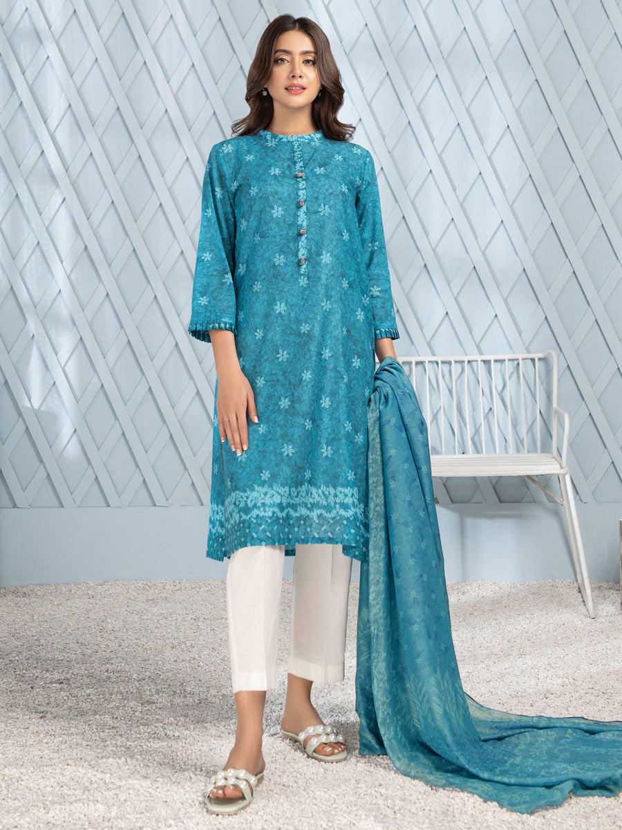 LimeLight Summer Unstitched Printed Lawn 2 Piece Suit U2583 Ferozi