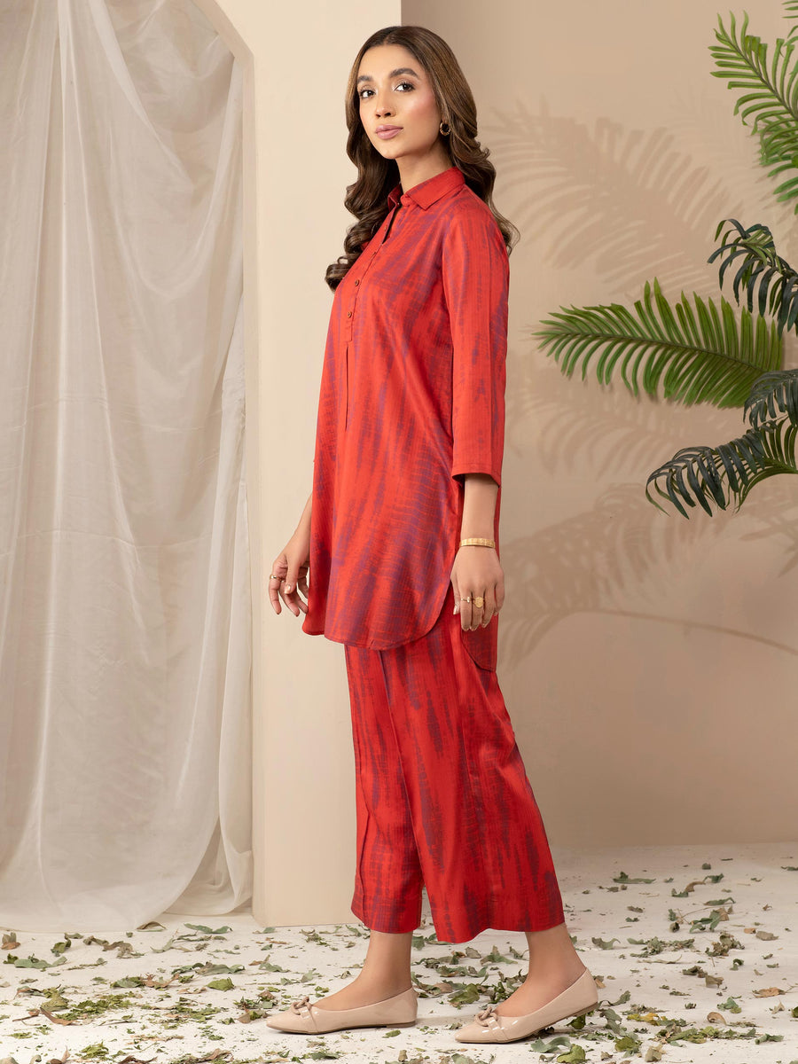 Limelight Winter Unstitched Printed Linen Single Shirt U2593 Rust