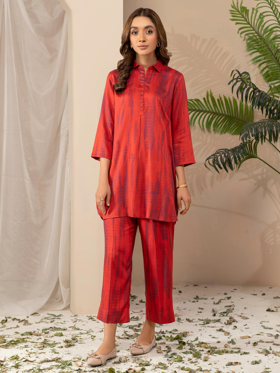 Limelight Winter Unstitched Printed Linen Single Shirt U2593 Rust