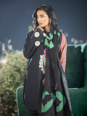 Limelight Winter Unstitched Printed Khaddar 3Pc Suit U2603 Black