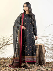 Limelight Winter Unstitched Printed Khaddar 3Pc Suit U2623 Black