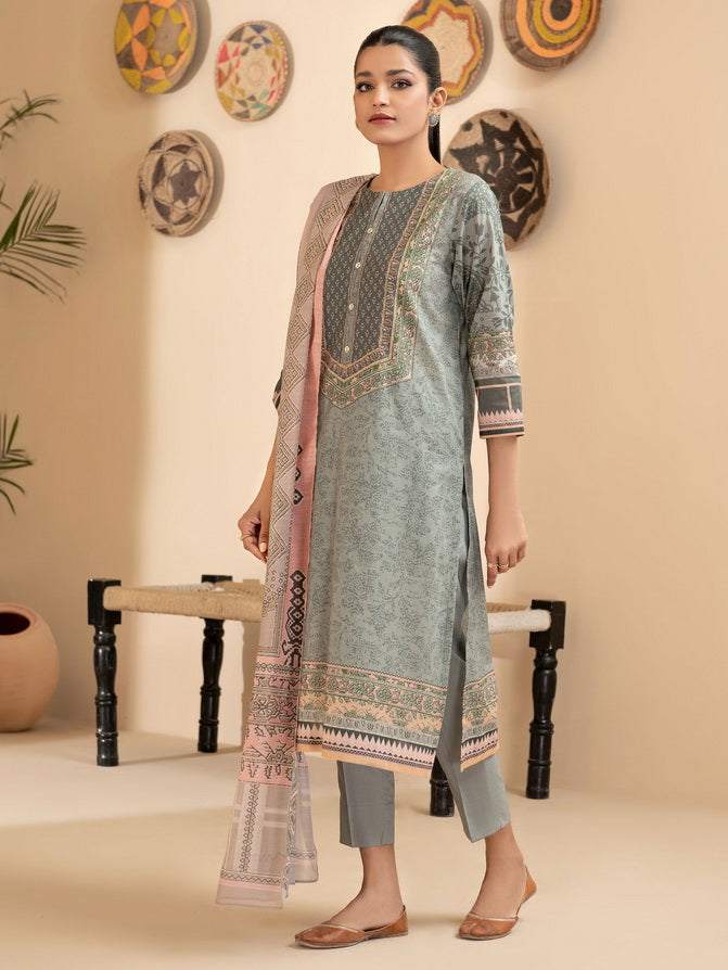 Limelight Summer Unstitched Printed Lawn 3Pc Suit U2625 Peach