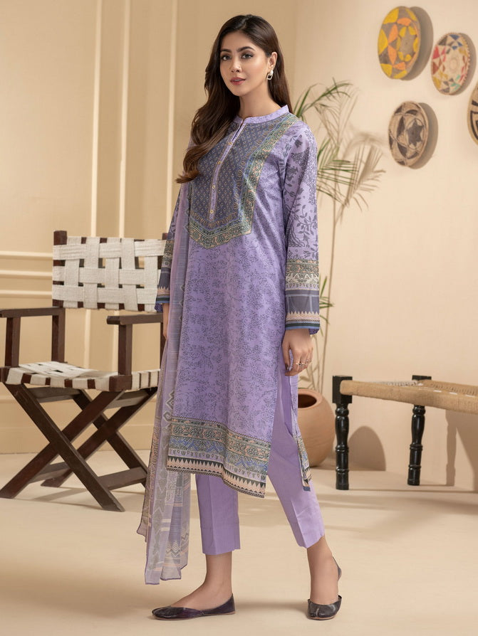 Limelight Summer Unstitched Printed Lawn 3Pc Suit U2625 Purple