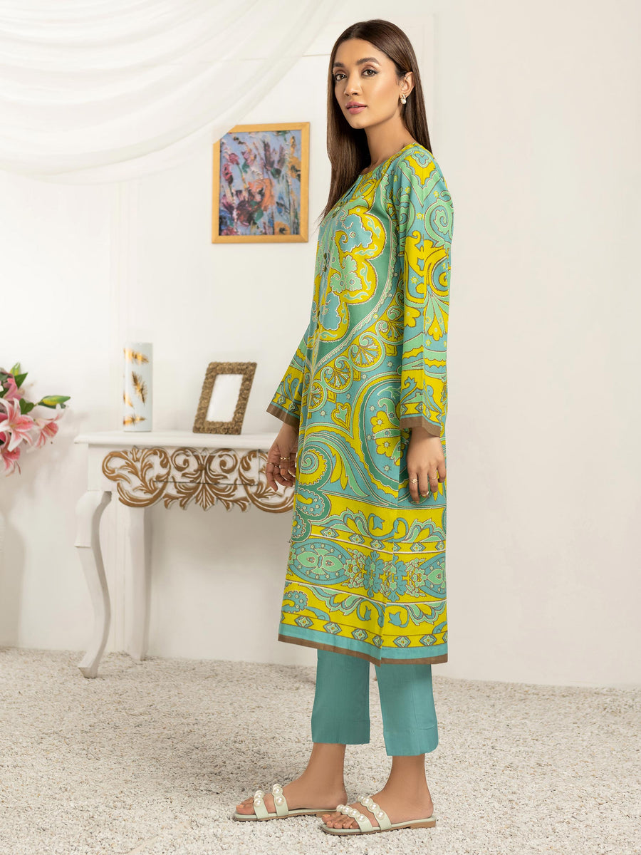 LimeLight Summer Unstitched Printed Lawn 2 Piece Suit U2627 Green