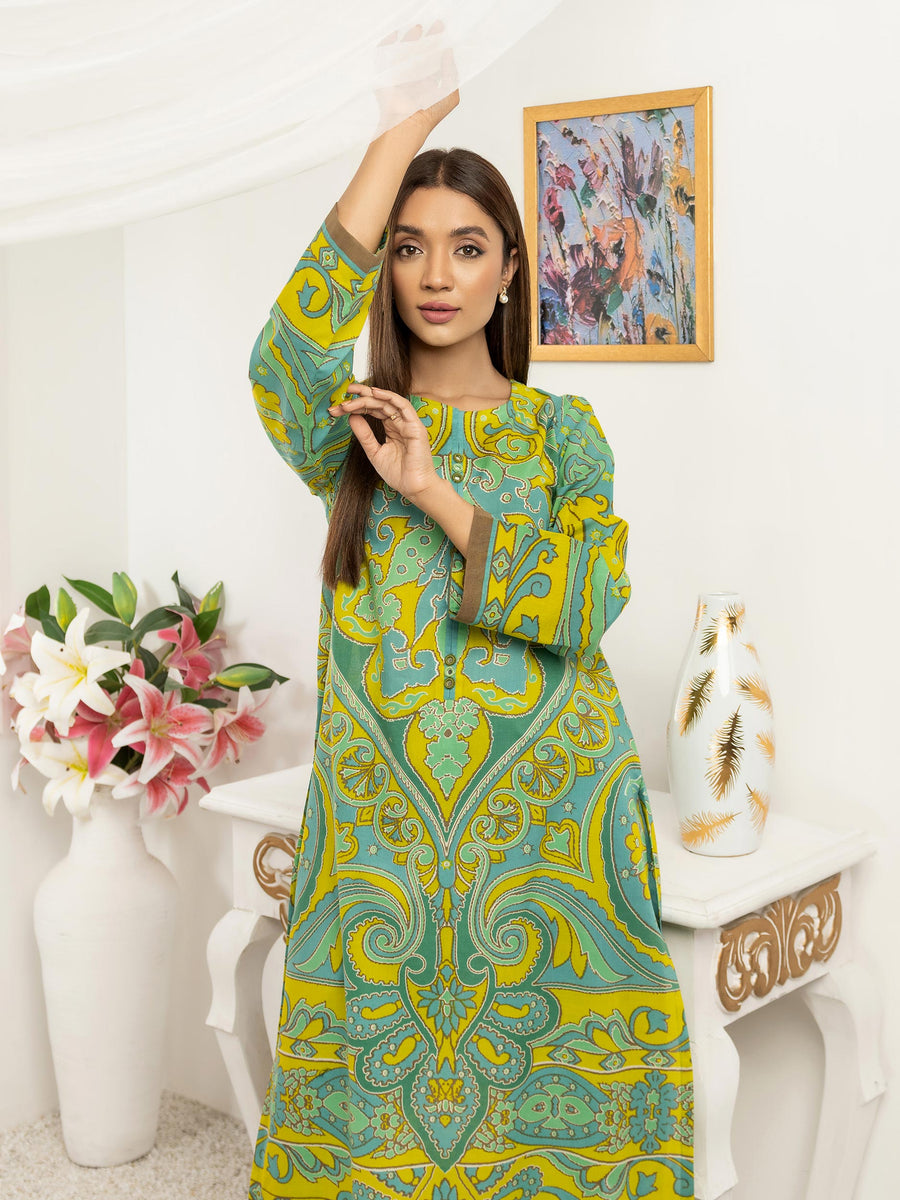LimeLight Summer Unstitched Printed Lawn 2 Piece Suit U2627 Green