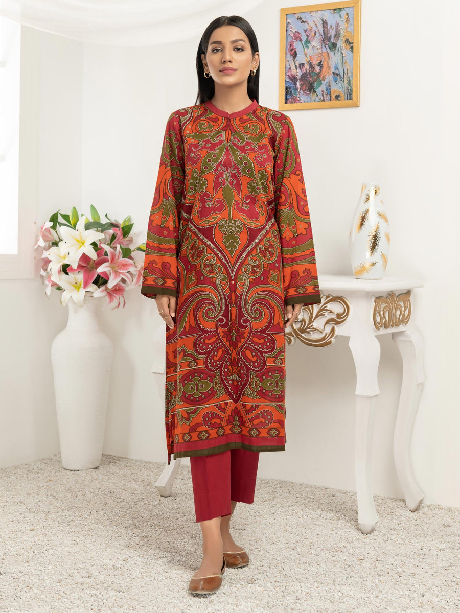 LimeLight Summer Unstitched Printed Lawn 2 Piece Suit U2627 Red