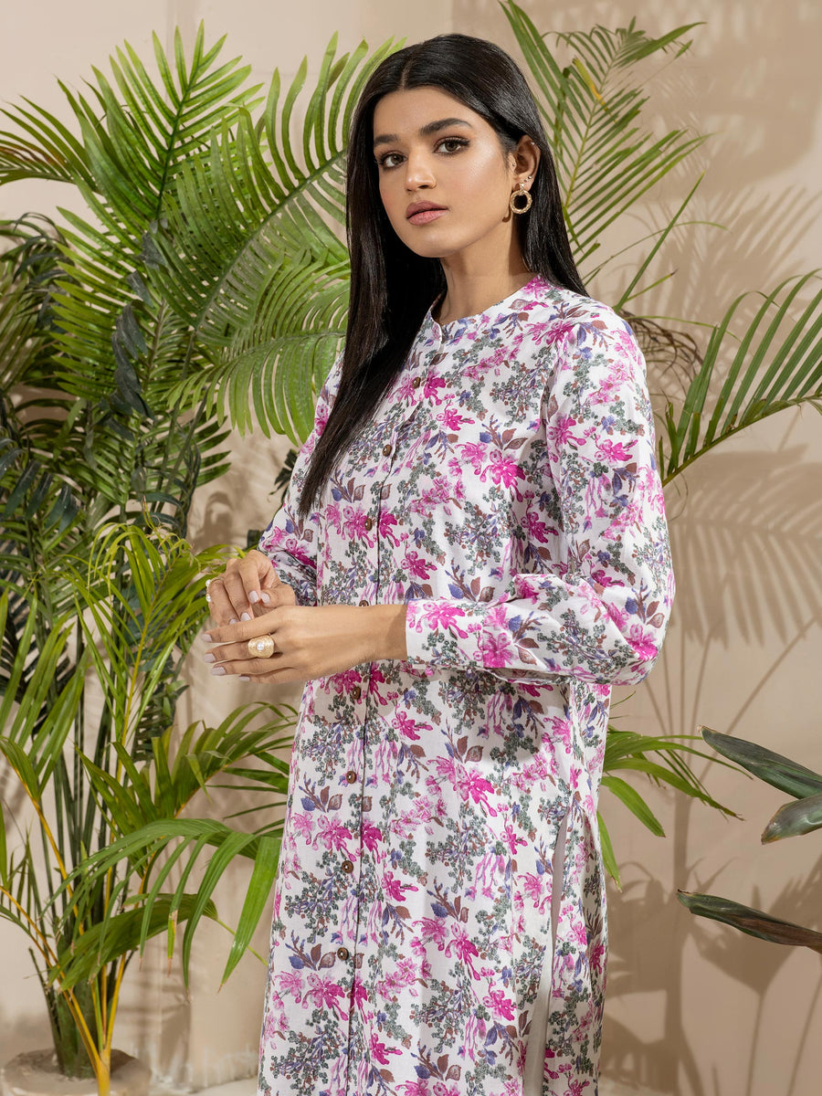 Limelight Winter Unstitched Printed Khaddar Single Shirt U2648 White