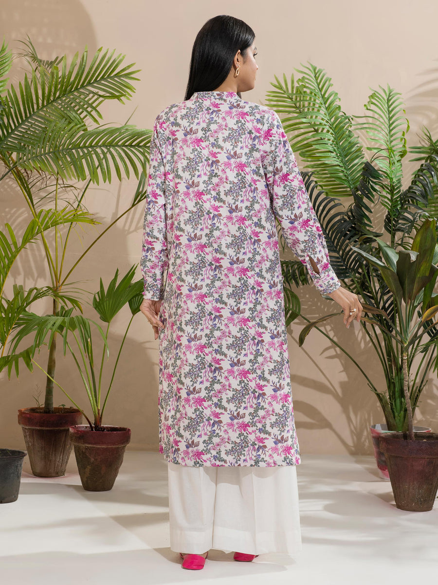 Limelight Winter Unstitched Printed Khaddar Single Shirt U2648 White